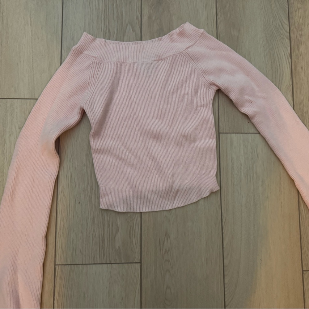 Off-the-Shoulder Pink Sweater